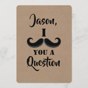Moustache Funny Groomsman or Best Man Proposal Invitation