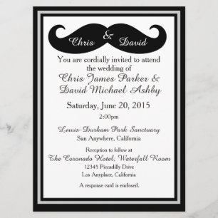 Moustache Gay Wedding Invitation