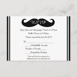 Moustache Gay Wedding Response Cards