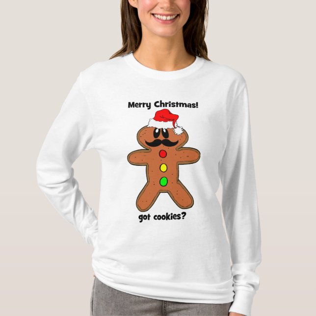 moustache gingerbread man T-Shirt (Front)