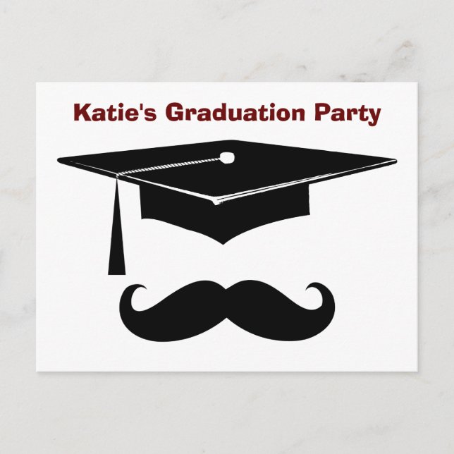 Moustache Graduation Postcard (Front)