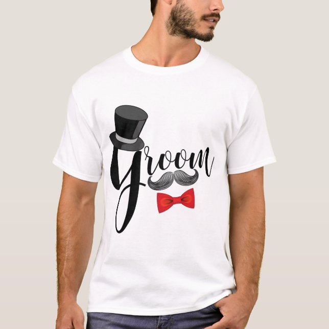 Moustache Groom T-Shirt (Front)