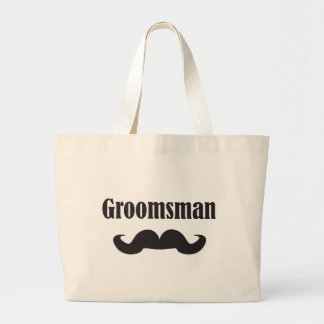 Moustache Groomsman Large Tote Bag