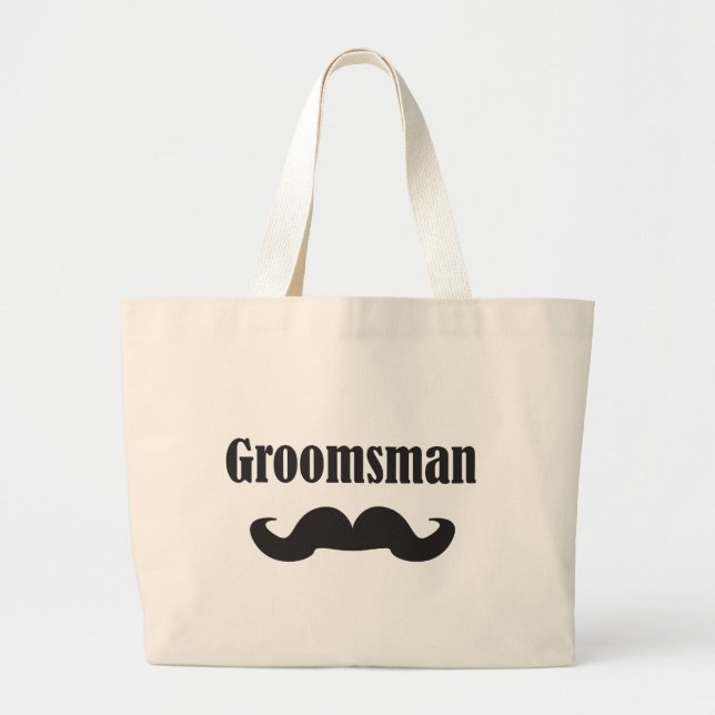 Moustache Groomsman Large Tote Bag (Front)