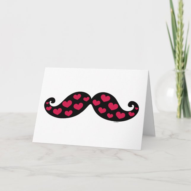 Moustache Hearts Card (Front)