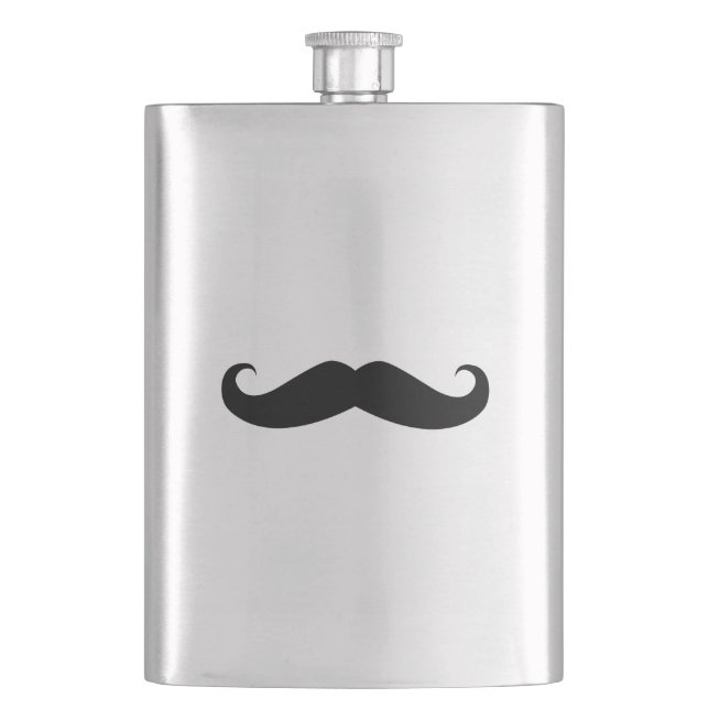Moustache Hip Flask (Front)