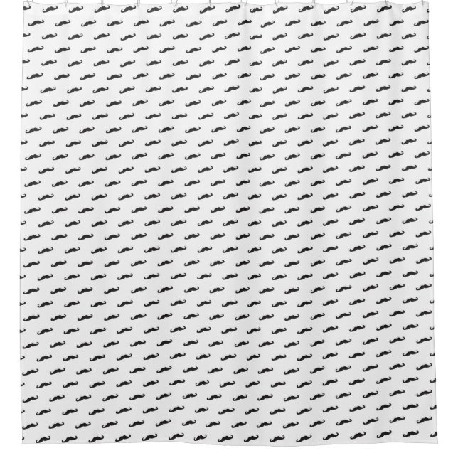 Moustache hipster pattern 2 shower curtain (Front)