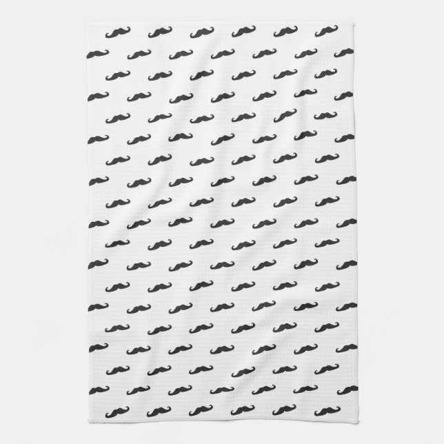 Moustache hipster pattern 2 tea towel (Vertical)
