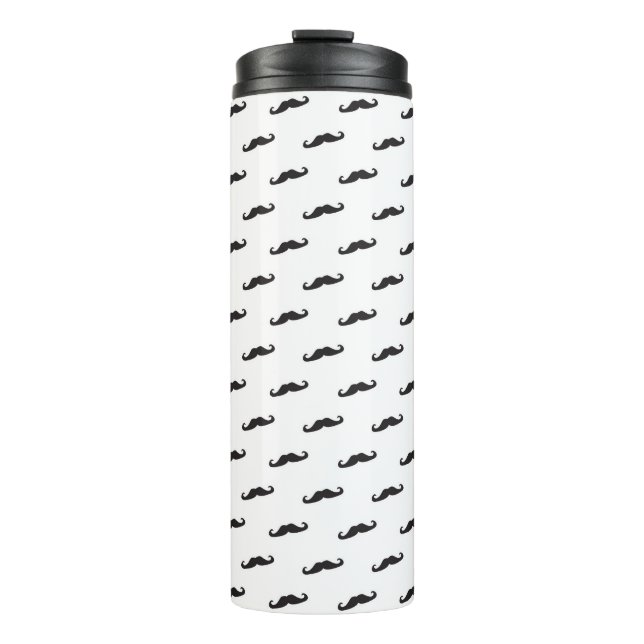 Moustache hipster pattern 2 thermal tumbler (Front)