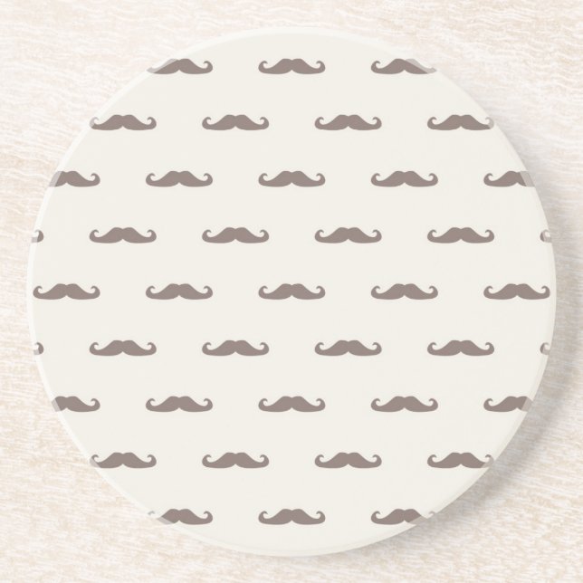 Moustache hipster pattern 3 coaster (Front)