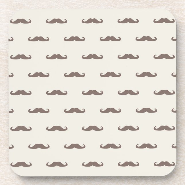 Moustache hipster pattern 3 coaster (Front)