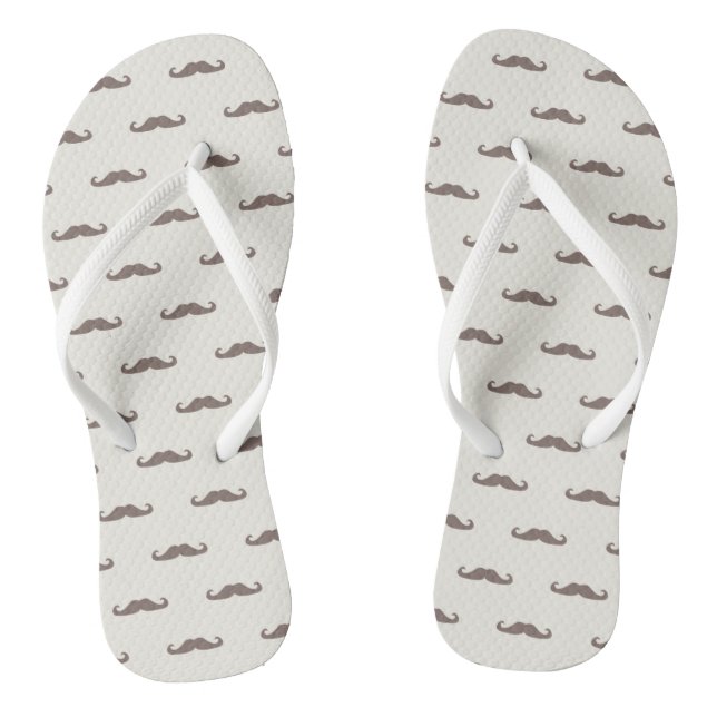 Moustache hipster pattern 3 flip flops (Footbed)