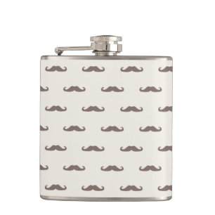 Moustache hipster pattern 3 hip flask