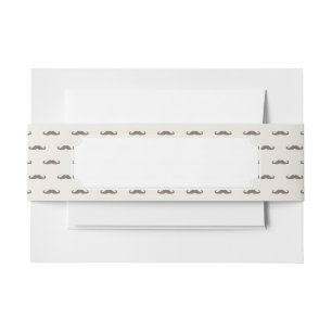 Moustache hipster pattern 3 invitation belly band