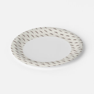 Moustache hipster pattern 3 paper plate