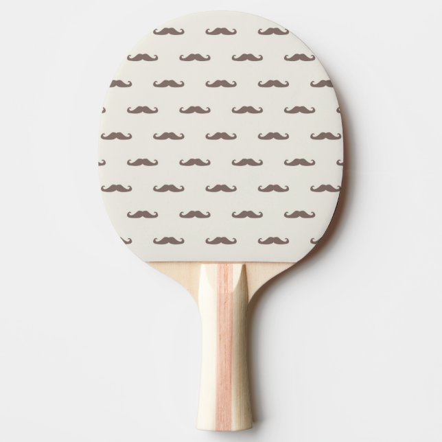 Moustache hipster pattern 3 ping pong paddle (Front)