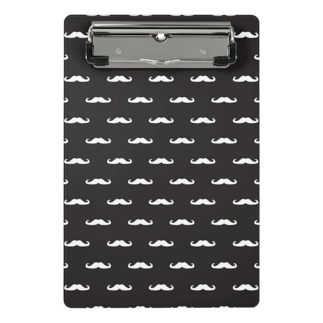 Moustache hipster pattern mini clipboard (Front)