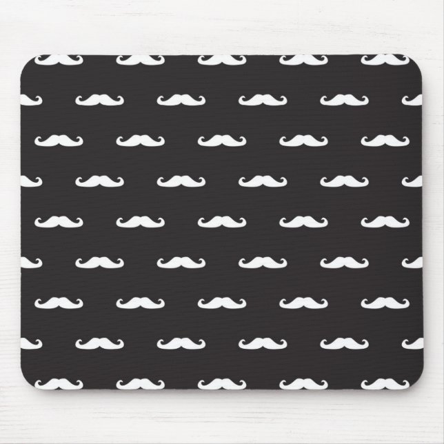 Moustache hipster pattern mouse mat (Front)