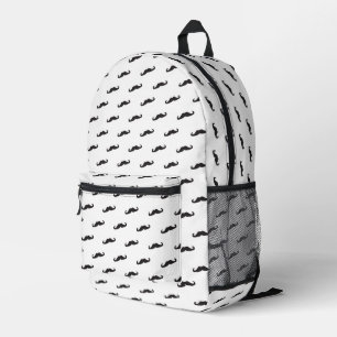Moustache hipster pattern printed backpack