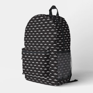 Moustache hipster pattern printed backpack