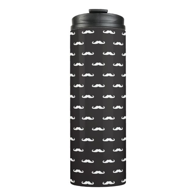 Moustache hipster pattern thermal tumbler (Front)