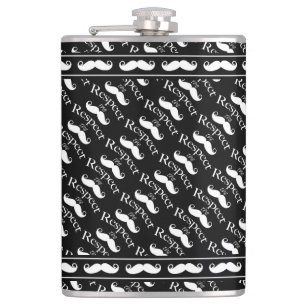 Moustache Hipster Retro Pattern Hip Flask