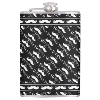 Moustache Hipster Retro Pattern Hip Flask
