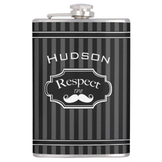 Moustache Hipster Retro Pattern Hip Flask
