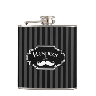 Moustache Hipster Retro Pattern Hip Flask