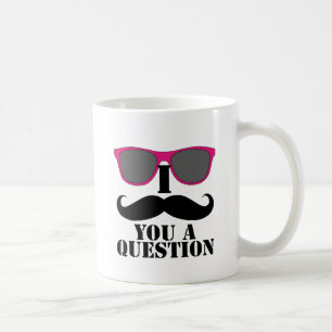Moustache Humour with Pink Sunglasses Coffee Mug