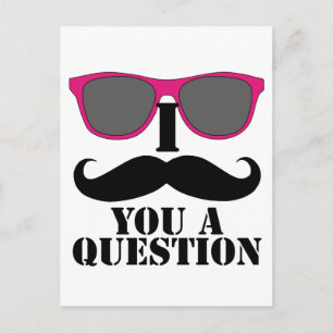 Moustache Humour with Pink Sunglasses Postcard