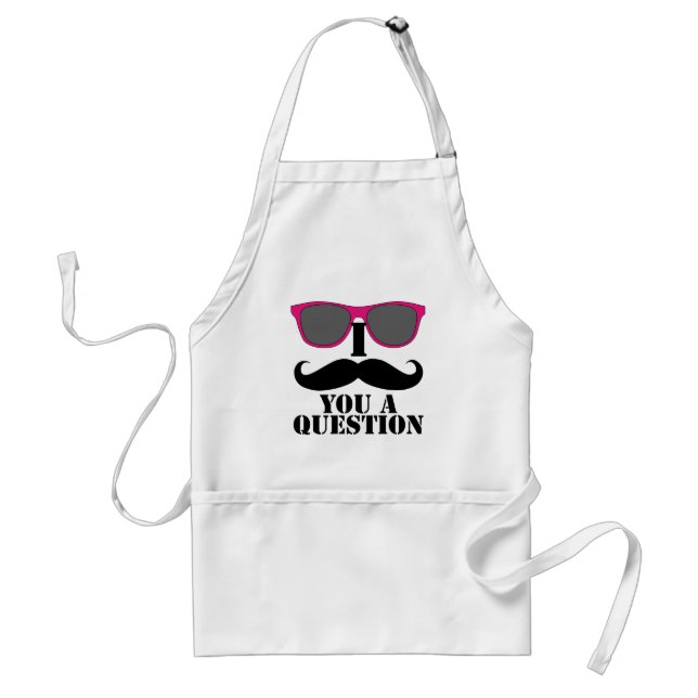 Moustache Humour with Pink Sunglasses Standard Apron (Front)