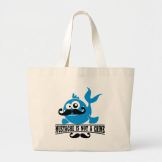 moustache is not a crime large tote bag