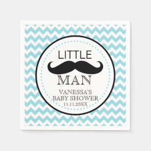 Moustache Lil' Little Man Baby Shower Theme Boy Napkin