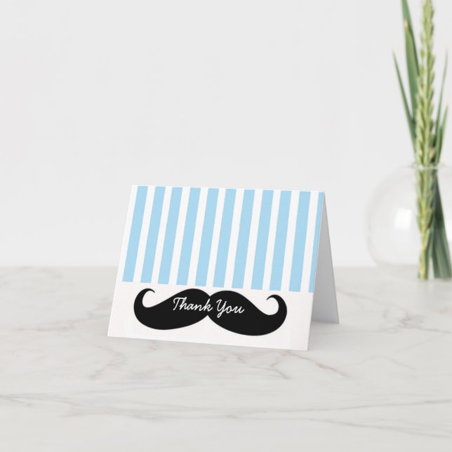 Moustache LIl Man Thank You Card Note Card (Front)
