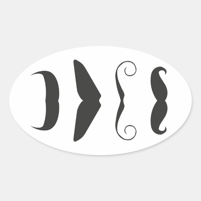 Moustache list - Choose your weapon!! Oval Sticker (Front)