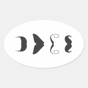Moustache list - Choose your weapon!! Oval Sticker