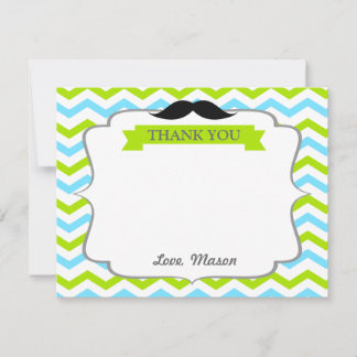 Moustache Little Man Thank You Card