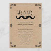 Moustache Love Vintage Kraft Paper Gay Wedding