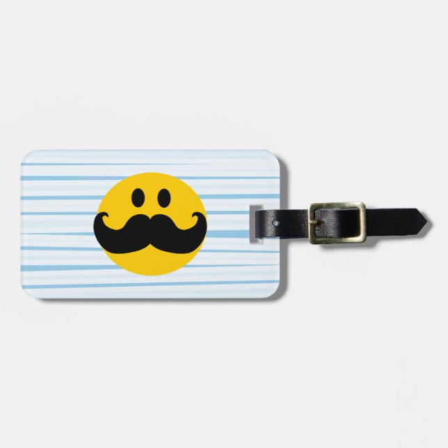 Moustache Luggage Tag (Front Horizontal)