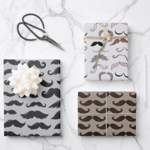 Moustache Mania Wrapping Paper Sheet