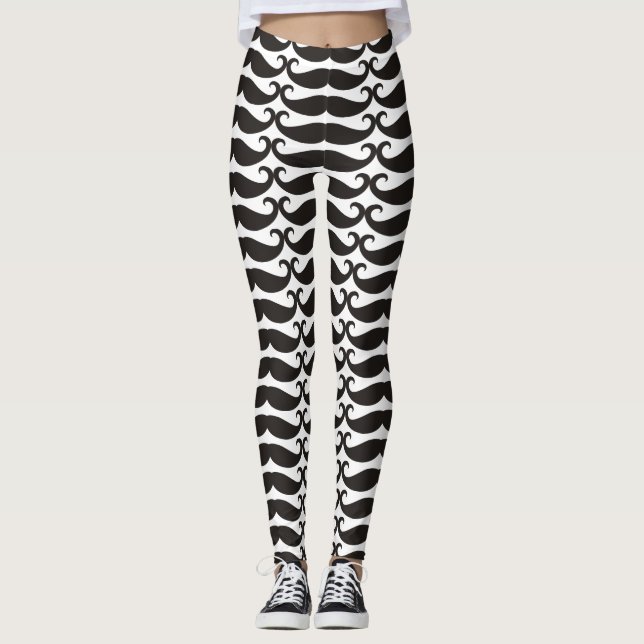 Moustache / Moustache / Schnurrbart + your Name Leggings (Front)