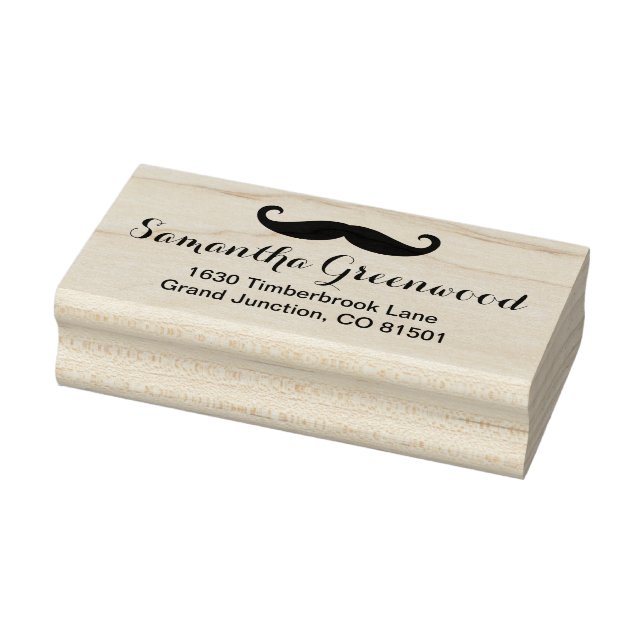 Moustache / Moustache / Schnurrbart + your Name Rubber Stamp (Stamp)