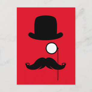 Moustache Moustache Stache Man with Glasses Postcard