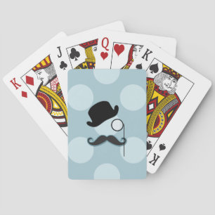 Moustache, Moustache, Stache, Monocle, Bowler Hat Playing Cards