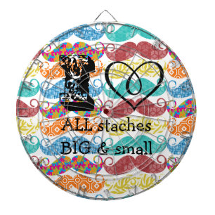 Moustache  Mr. Hipster Vintage Retro Dartboard