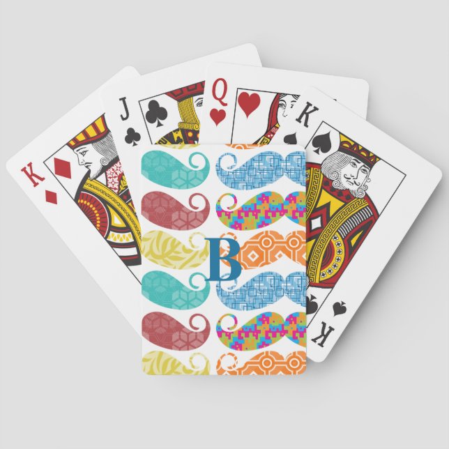 Moustache  Mr. Hipster Vintage Retro Playing Cards (Back)