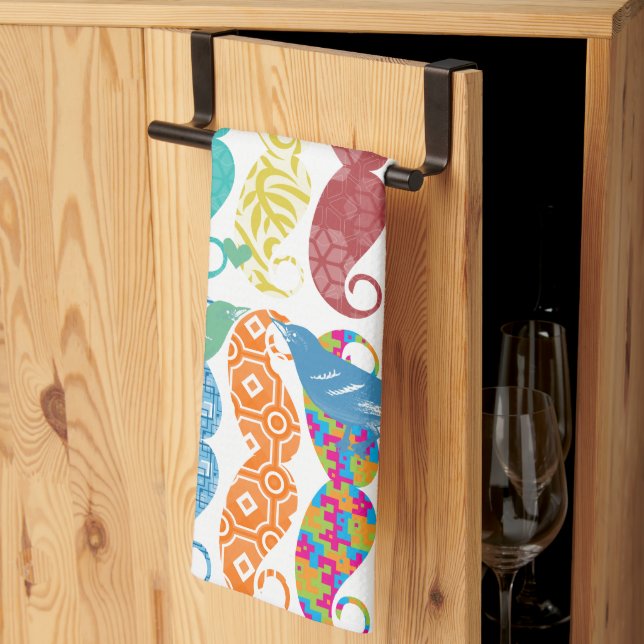 Moustache  Mr. Hipster Vintage Retro Tea Towel (Thirds Fold)