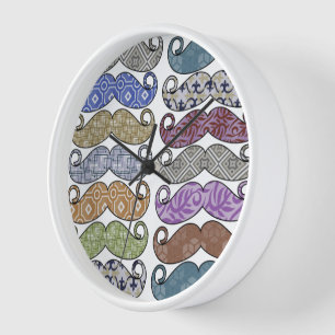Moustache Mr. Hipster Vintage Retro Wall Clock