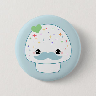 Moustache Mushroom 6 Cm Round Badge